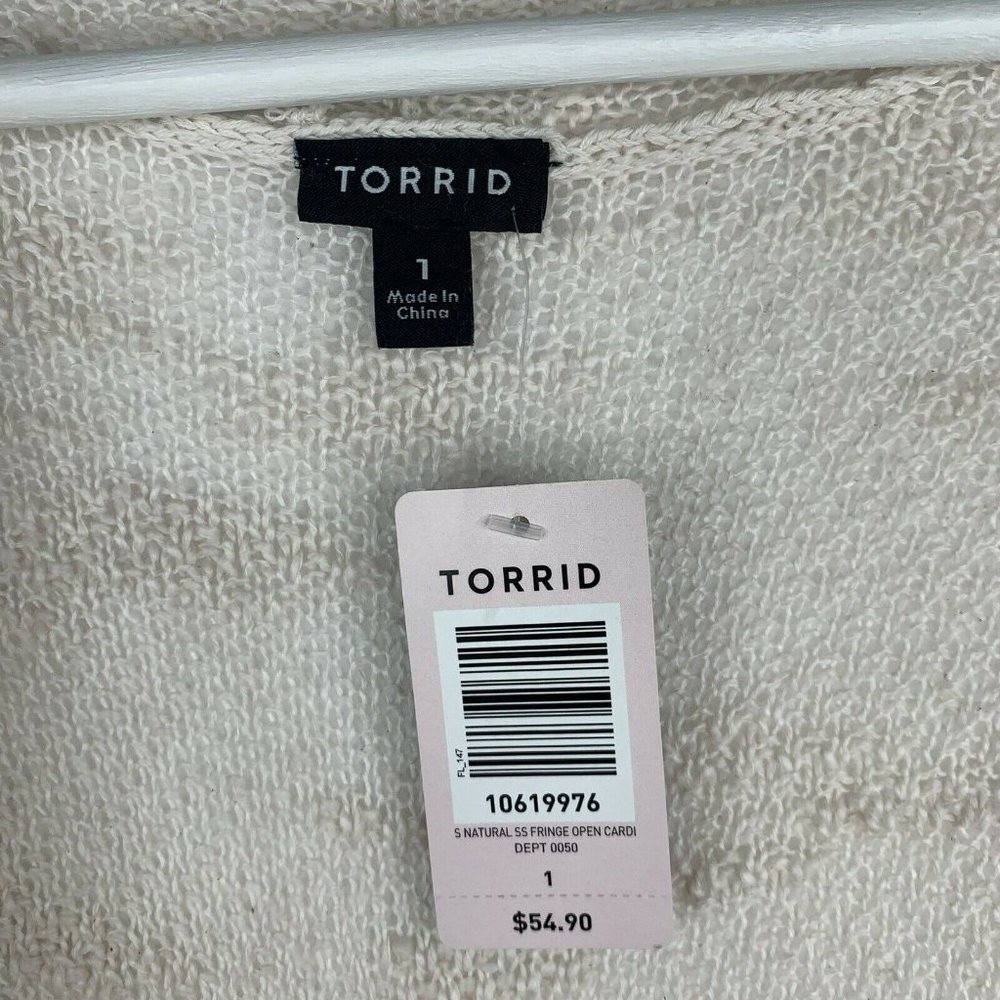 Torrid Fringe Detail Open Front Cardigan Sweater Women’s Plus Size 1X Boho NWT - Picture 4 of 7